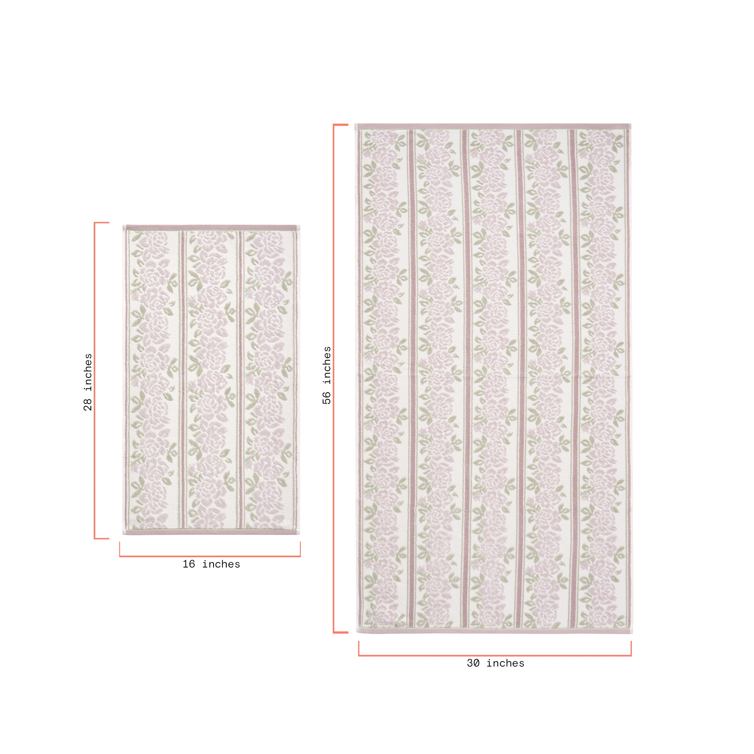 Beautiful by Drew Barrymore Wallpaper Bath Towel, Soft 100% Cotton, Rose Pink