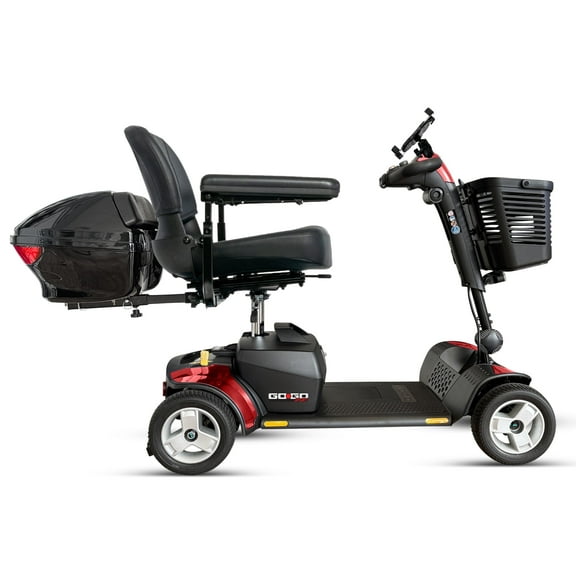 Pride Mobility Go Go Sport 4-Wheel Mobility Scooter   Storage Pod, Cell Phone Holder, Rear Basket, 18 AH Battery
