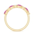 thumbnail image 2 of Rosec Jewels Real Pink Tourmaline and Diamond Ring - Half Eternity Ring with Tourmaline (AAA Grade) - Ready to Gift for Anniversary, 10K Yellow Gold, US 7.00, 2 of 8