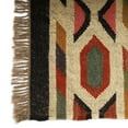 thumbnail image 4 of Kilim Wool Jute Rug – Handwoven Southwestern Area Rug with Tribal Geometric Pattern & Fringe  5 X 7   FEET, 4 of 7