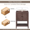 thumbnail image 3 of Modern Freestanding Bathroom Vanity | Open Shelf and Cabinet for Storage | Solid Wood and Stainless - Steel Hardware | Long - lasting in Humid Bathrooms, 3 of 7