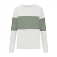 thumbnail image 2 of Blusa de Punto con Cuello Redondo y Mangas Largas para Mujer, Estilo Informal, con Patchwork y Cuello Redondo. M, 2 of 5