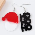 thumbnail image 1 of Pendientes colgantes de Papá Noel HO para mujer, regalo de Navidad, sombrero rojo de Navidad, gafas, chica, letra OH FUDGE, pendiente colgante Irregular, joyería, 1 of 4