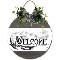 Eveokoki 11" Welcome sign for Front Door Outside Funny Porch Signs Outdoor,Funny Wreaths Decorations Rustic Farmhouse Wall Art Decor