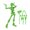 Fluorescent Green, variant on Xinwanna 3D Printed Skeleton Action Figure Plastic Articulated Skeleton Toy with Movable Joints Collectible Action Figure for Desktop Decor (Black)