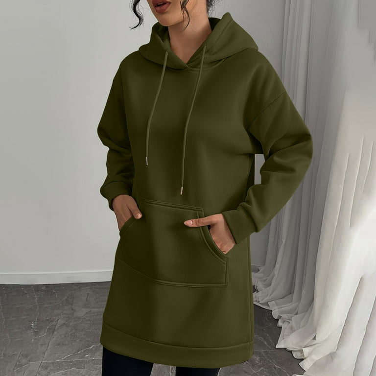 army green sweatshirt dress Girls: Feeling Your Best Emerald Green Sweater Dress, (10/12) - The Mint Julep Boutique main image 0