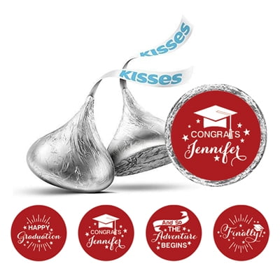 Darling Souvenir 190 Pcs Graduation Theme Stickers chocolate DIY Candy Favor-Red