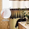 thumbnail image 3 of No Hook Shower Curtain, Black Bear Shower Curtains for Bathroom with See Through Top Window, Vintage Animals Farmhouse Pine Brown Forest Waterproof & Washable Bath Curtain Long 72"x78", 3 of 9