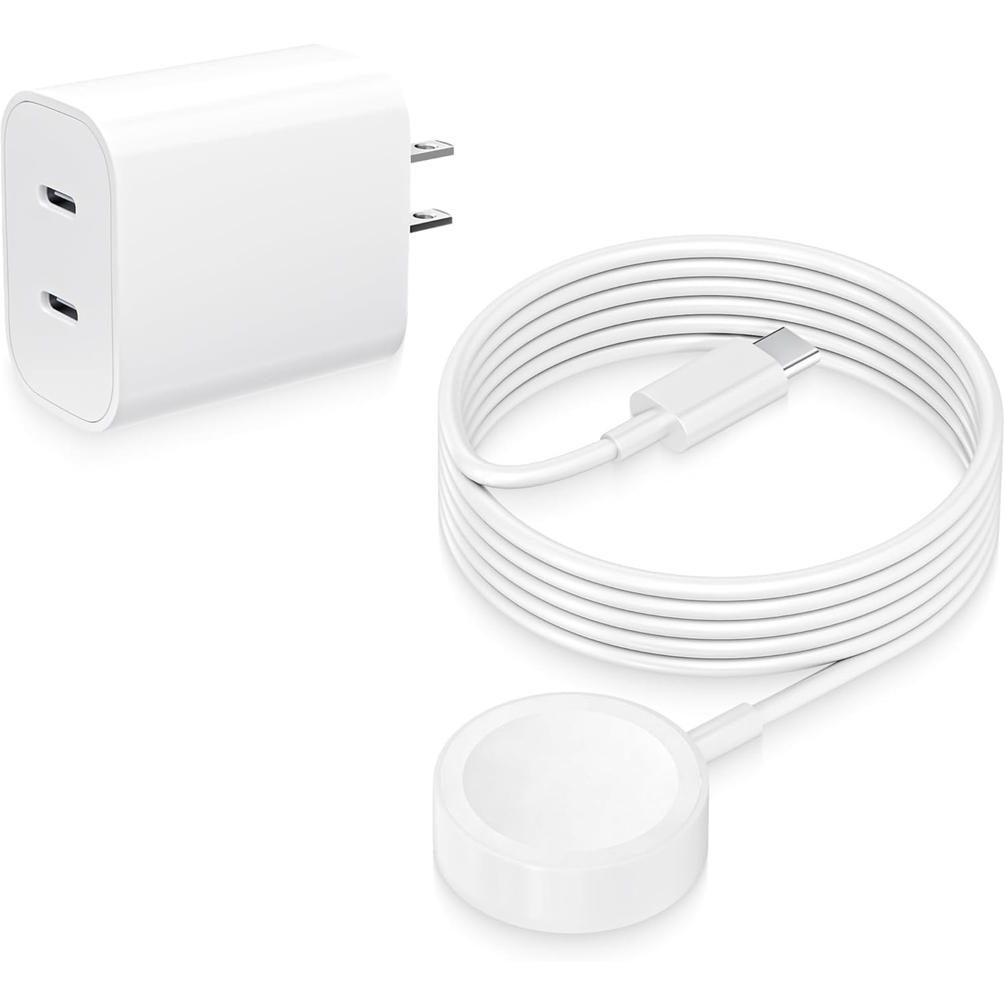 Fast Charge for Apple Watch Charger, Dual USB C Port Quick iWatch Charger Block with 3.3FT USB C Magnetic Fast Charging Cable Wireless Cord for Apple Watch Series 11/10/9/8/7/6/5/SE 3/SE 2/SE/Ultra 3