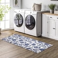 thumbnail image 2 of Blue Floral Kitchen Rug Non Slip Navy Chinoiserie Traditional Floral Kitchen Mats Washable Floor Mat for Hallway Kitchen Sink Laundry Bedroom Bathroom, Set of 2, 2 of 5