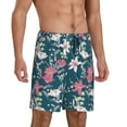 thumbnail image 2 of Kdxio Lilies Flowers Print Mens Sleep Shorts Bottoms Soft Comfy Pajama Wear Pants with Drawstring Pockets, 2 of 7