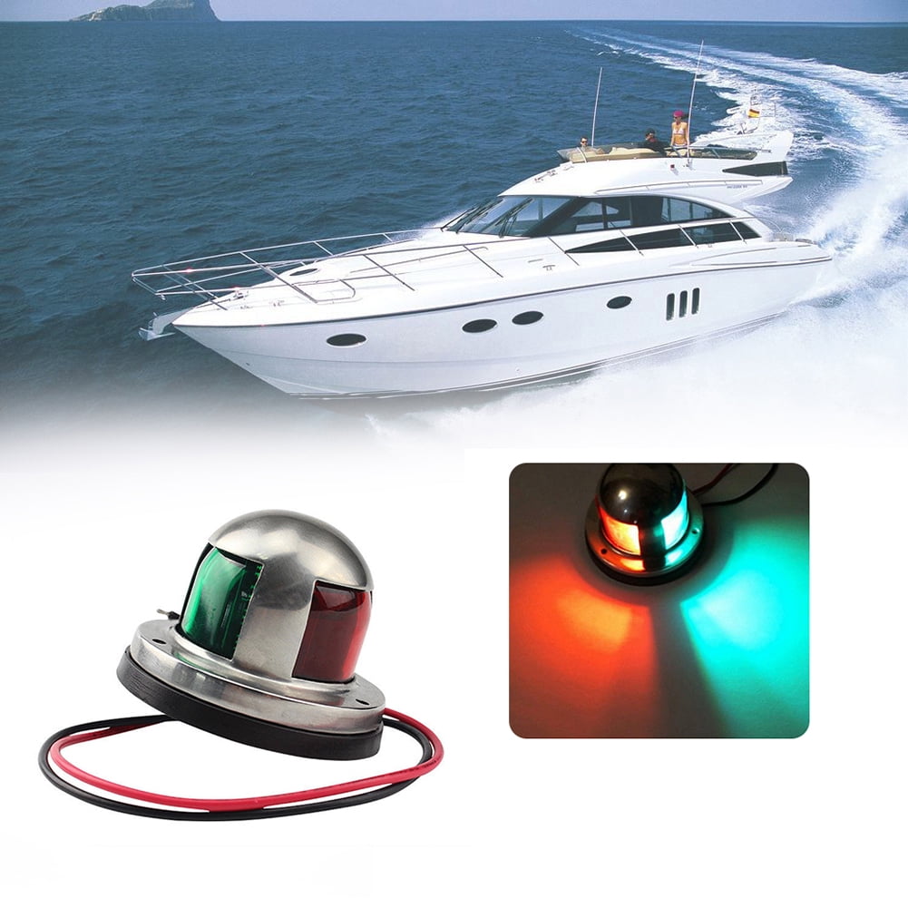 1pc LED Marine Bow Boat Yacht Navigation Green Red Light 12V Stainless Steel 