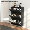 thumbnail image 4 of HOMCOM Shoe Storage Cabinet with 3 Flip Drawers for 18 Pairs of Shoes Black, 4 of 10