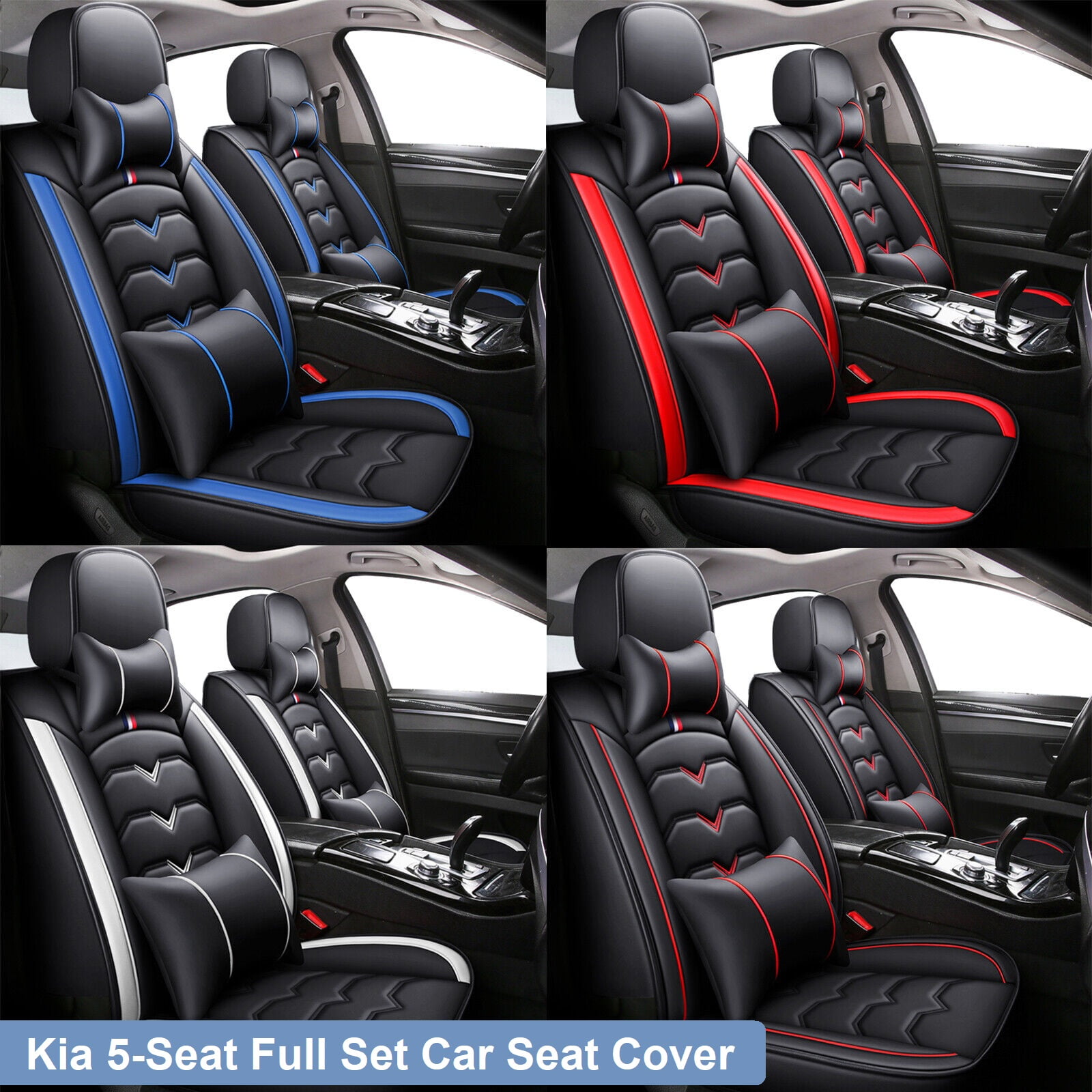 For Kia Stinger Forte Niro Soul Optima Sportage Car Seat Covers, Waterproof 5 Seats Full Set