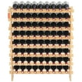 thumbnail image 1 of KFFKFF 72-Bottle Modular Wine Rack, Pinot Storage Solution, 8-Level Bamboo Wood Stand, Stable Floor Display Shelf for Kitchen, Bar, or Cellar, 1 of 9