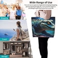 thumbnail image 5 of Wukai Starry Sky Colorful Crocodile A Print Reusable Grocery Bag Shopping Bags Shopping Handle Bag Suitable for Outdoor Convenient Daily Bag, 5 of 6