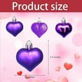 thumbnail image 2 of Jinswick 24 Pcs Purple Heart Ornaments, Heart Shaped Bulk Hanging Ornaments Decor, 3 Assort Styles, for Wedding Anniversary Birthday Party Decorations, 2 of 8