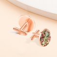 thumbnail image 7 of PhooArto Men's Classic Stainless Steel, Pink Roses on Wooden Board Cufflinks Business Wedding Shirts, Rose Gold, 7 of 7