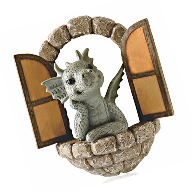 Wosthever Figuritas en miniatura de dinosaurio para meditación, estatuas de jardín para puerta y ventana, escultura, decoración de patio, accesorios de Decoración del hogar balcón Wosthever HA042846-01