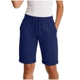 thumbnail image 2 of ClodeEU Women's Solid Color High Waist Workout Shorts, Casual Summer Loose Fit Comfy Shorts with Pockets Blue,Women's Plus XXL, 2 of 5
