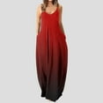 thumbnail image 2 of B91xZ Printemps Robes pour les Femmes Casual Manches V Cou Point Plissé une Ligne Fluide Robes, Vin, 2 of 5