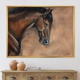 thumbnail image 2 of Designart 'Close Up Portrait Of A Brown Bay Horse' Farmhouse Framed Canvas Wall Art Print, 2 of 5