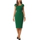 thumbnail image 2 of Vestido ajustado de lápiz para mujer Inspire Chic, con mangas cortas, formal, de longitud hasta la rodilla, color verde, 2 of 5