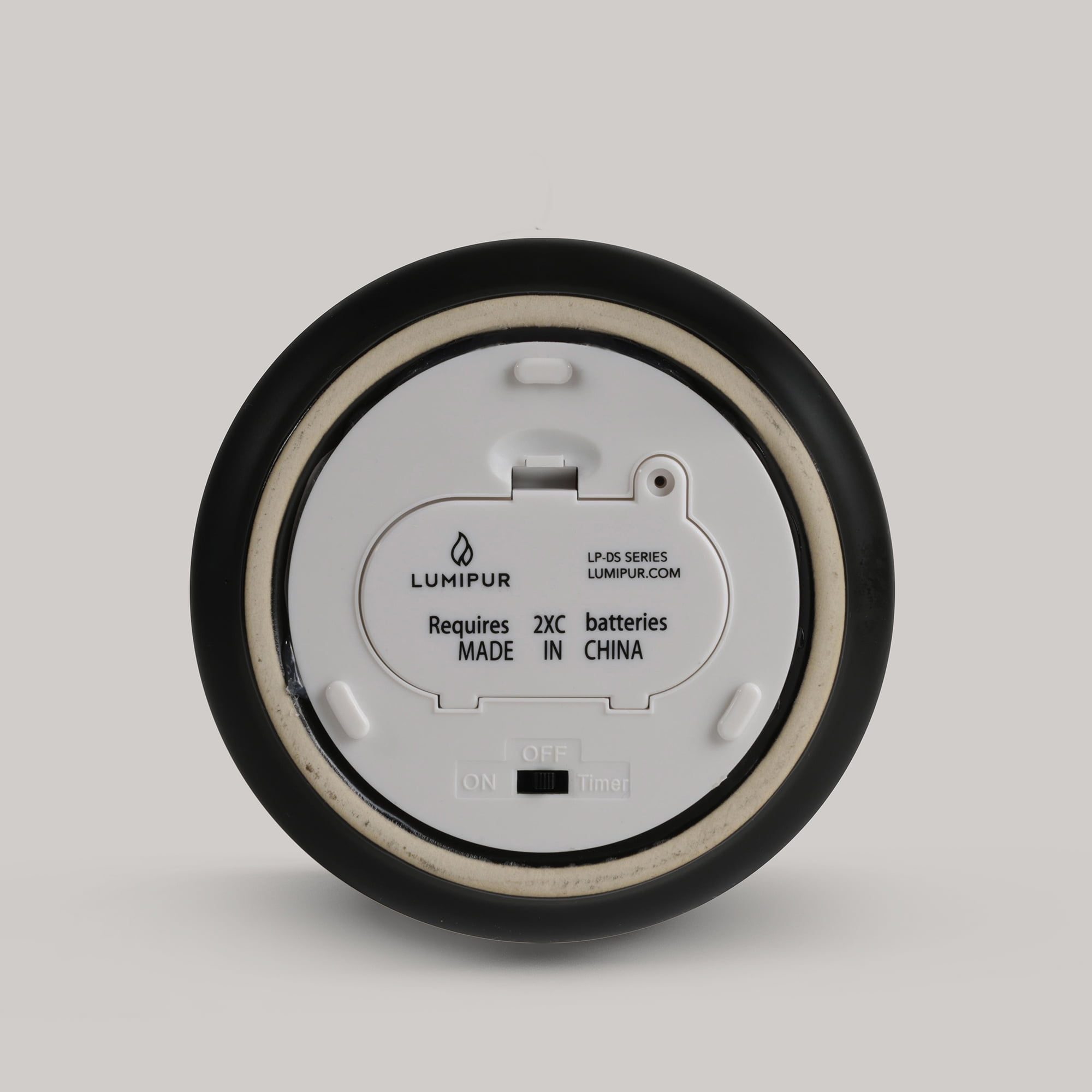 LumiPur Stoneware Flameless LED Wax Candle, 360-Degree Glow Trimmer, 4.5” x 5”, Black