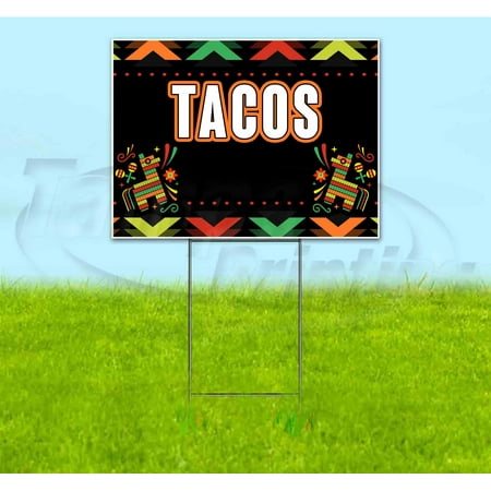 Fiesta Tacos (18" x 24") Yard Sign, Includes Metal Step Stake
