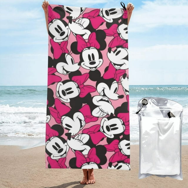 Toalla de playa de Mickey Mouse, suave, de secado rápido, resistente a la arena, para piscina, yoga, gimnasio, camping, toallas de baño ligeras, regalo para niños, niñas, niños y adultos, 27,5 x 55
