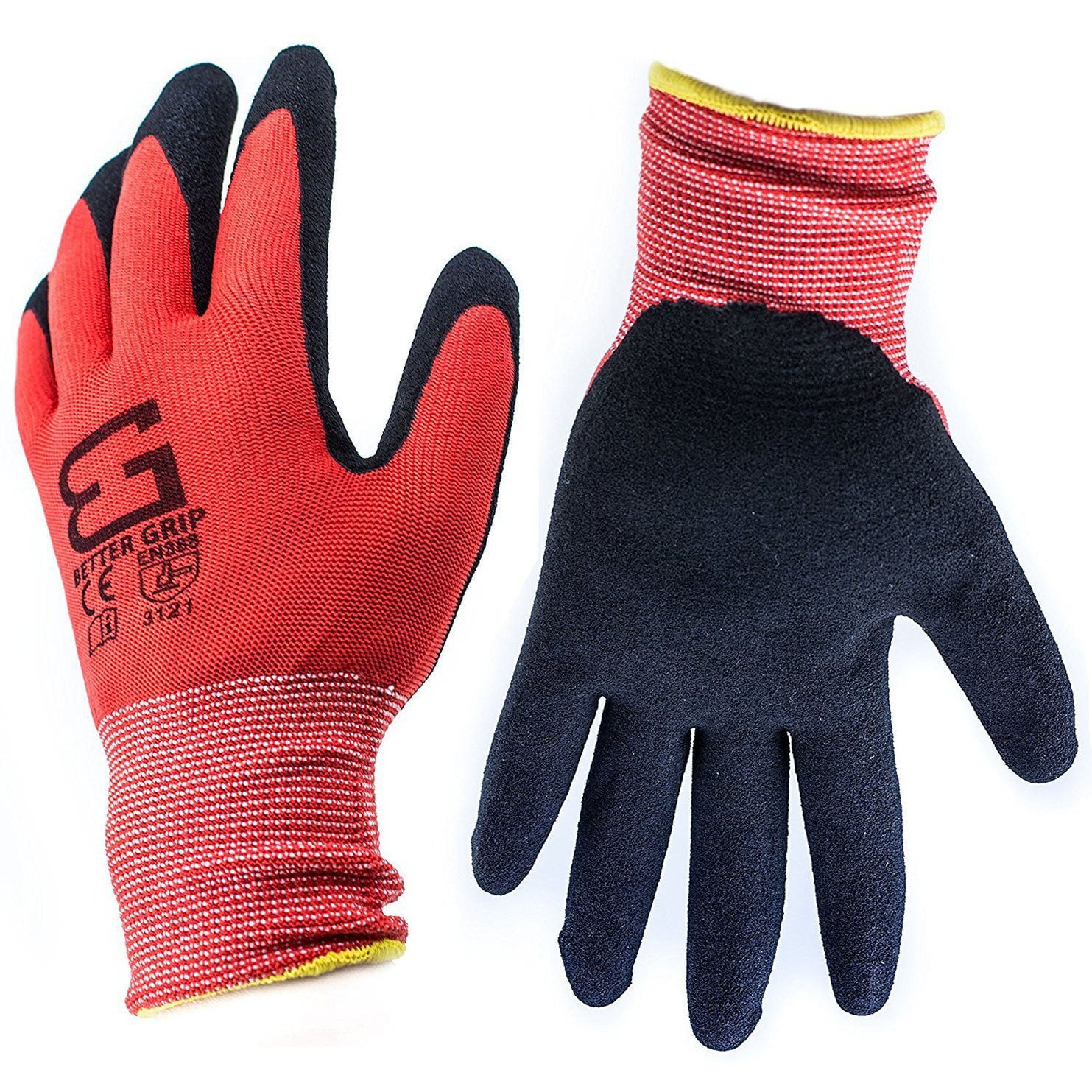 Better Grip?? Ultra Thin Sandy Latex Coated Gloves XL / Red / 4 Pairs
