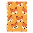 thumbnail image 2 of Fox Face Orange Ring Binder Notebook Journey Note Diary College Ruled Spiral Notebook Study Loose Leaf Paper A5 60 Pages, 2 of 8