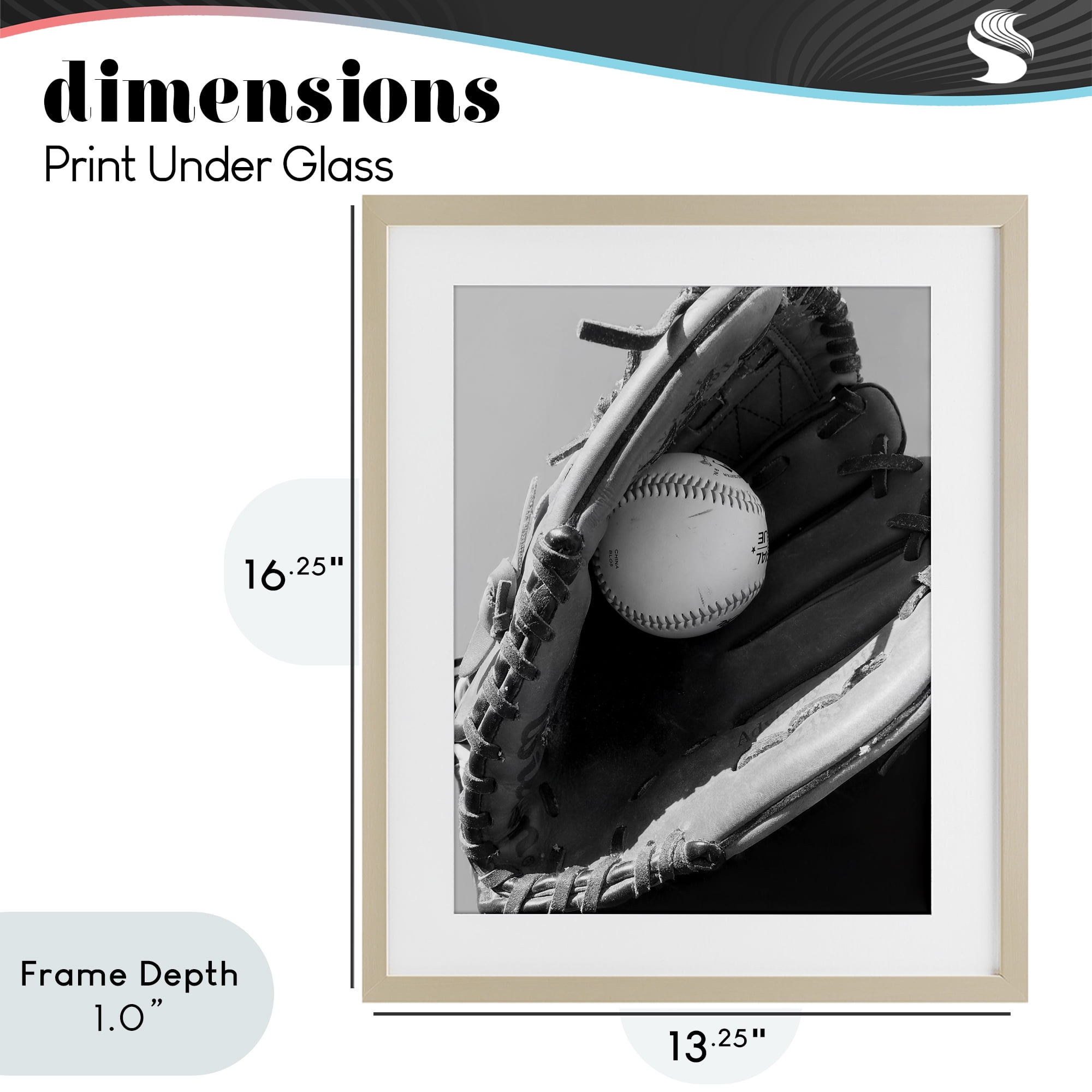 Stupell Industries Nice Catch Baseball Birch Framed Print Under Glass, design by Marcus Prime