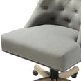 thumbnail image 4 of Gray Tufted Back Linen Style Rolling Office Chair, 4 of 11
