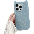 thumbnail image 6 of for iPhone Case,Cute Glitter Sparkle Sparkly Silicone Cat Ear Shape Camera Lens Protection Soft Shockproof Phone Case (White,iPhone 13), 6 of 6