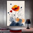 thumbnail image 3 of Mudket Framed,Abstract Flower Canvas Wall Art,Ready to Hang,Orange Red Floral Canvas Print,Botanical Wall Decor, Flower Artwork,for Bedroom Kitchen Office Farmhouse Decor - 40"L x 28"W, 3 of 10
