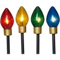 Holiday Time Christmas Lights Jumbo C9 Lighted Lawn Stake, 4Piece Set