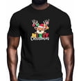 thumbnail image 2 of Camisetas informales de manga corta con renos navideños para hombre, camisetas gráficas, 2 of 8