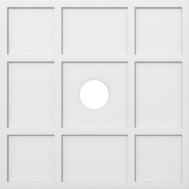 Ekena Millwork CMP38RK-06000 38 in. OD x 6 in. ID Square Rubik Architectural Grade PVC Contemporary Ceiling Medallion