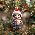 thumbnail image 5 of Shoreew Christmas Ornament Cartoon Snowman Santa Claus Pendant 2D Acrylic Xmas Tree Hanging Ornament for Tree Home Car Decor, 5 of 6