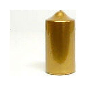 Metallic Gold Candles 3x6 3 in. diameterx6 in. tall