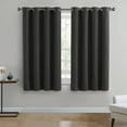 thumbnail image 2 of (2 pack) Better Homes & Gardens Solid Woven Textured Grommet Blackout Curtain Panel, 1-Piece, Black, 50" W x 63" L, 2 of 6
