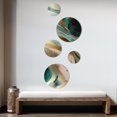 thumbnail image 3 of Designart "Marbled Euphoria Gold and Green V" Abstract Marble Metal Wall Art Set of 5 Piece, 3 of 5