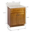 thumbnail image 3 of Design House Brookings 25" x 22" Ready to Assemble Shaker 2-Door Bath Vanity with Cultured Marble 4" Centerset Top, Modern Birch/Ivory Swirl, 3 of 31