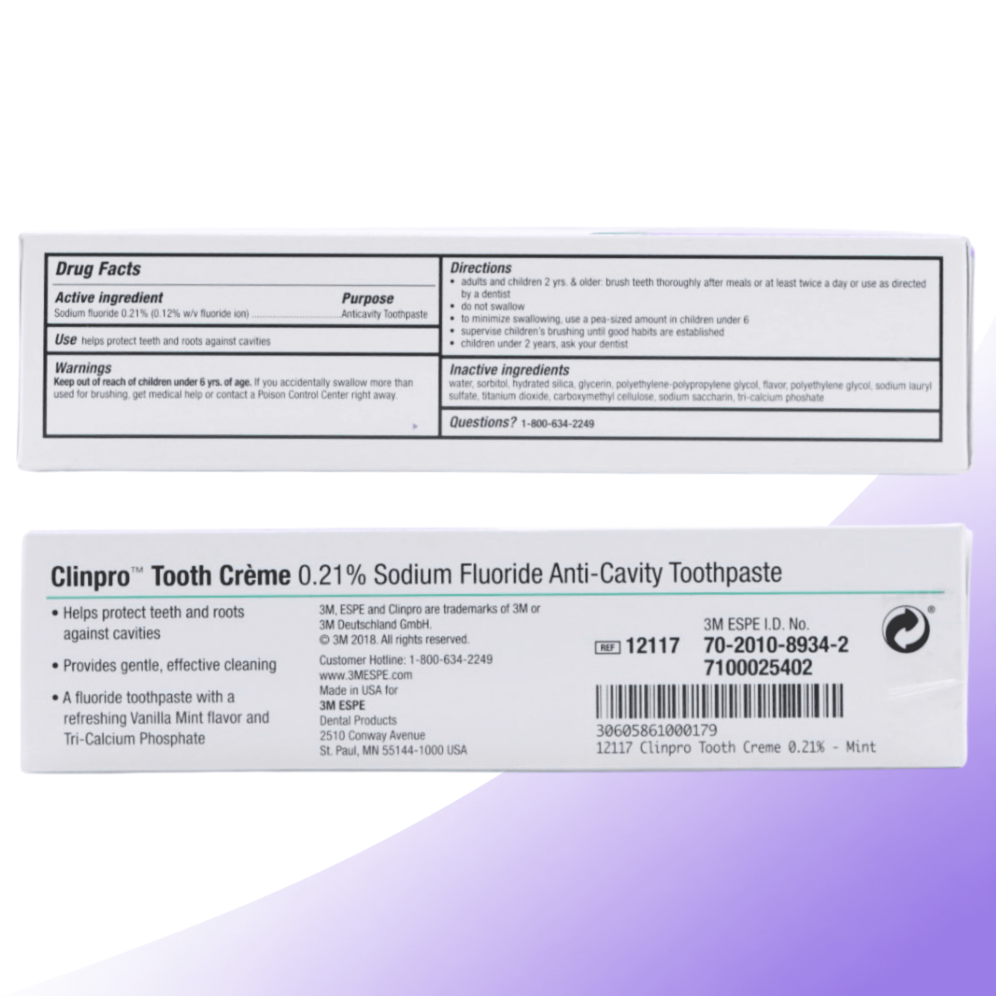 3M Clinpro Sodium Fluoride, Tri-Calcium Phosphate Toothpaste, Vanilla Mint, 4 Oz Tube