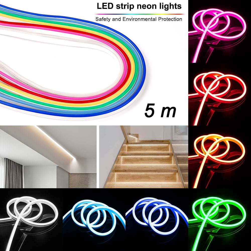 Neon LED Strip Light 16.4ft/5m 12V 2835 SMD Waterproof Flexible LED NEON Light for Indoors Outdoors Decor(Pink) - Walmart.com