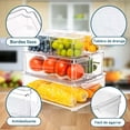 thumbnail image 4 of Organizador de refrigerador con Tapas,14 PZS Organizadores de Nevera,Transparente,Sin BPA,Contenedores de Almacenamiento de frutas,con Bandeja de Drenaje,para Almacenar Alimentos,Verduras,Frutas, 4 of 7