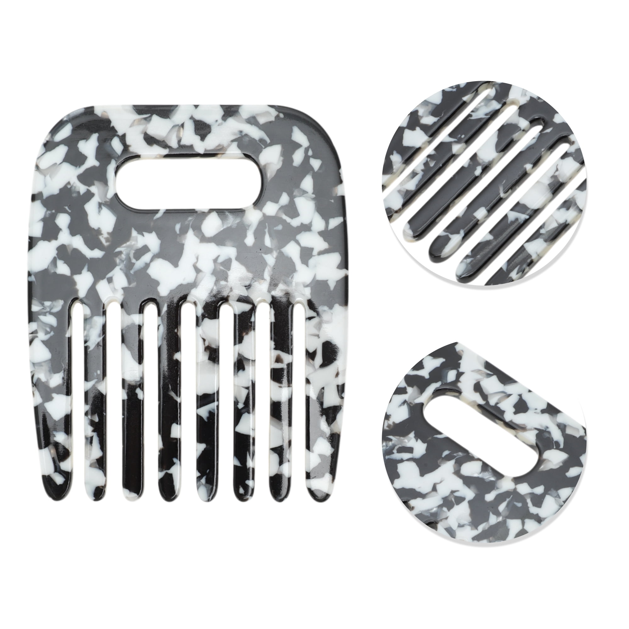 Unique Bargains 1 Pc Durable Vintage Portable Hair Insert Comb Black, White