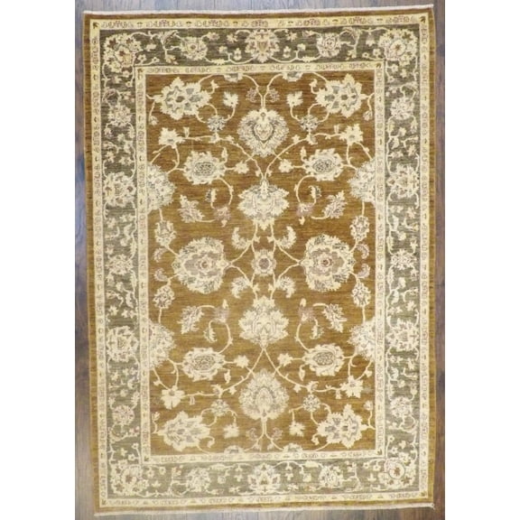 Wahi Rugs Hand Knotted Oushak Chobie Natural-dye Antique Wash 6'0"x9'0" -W884