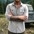 thumbnail image 5 of Guluxicc Shirts for Men Button Down Long Sleeve Shirts with Multi Pockets Hiking Summer Casual Outfit, 5 of 7
